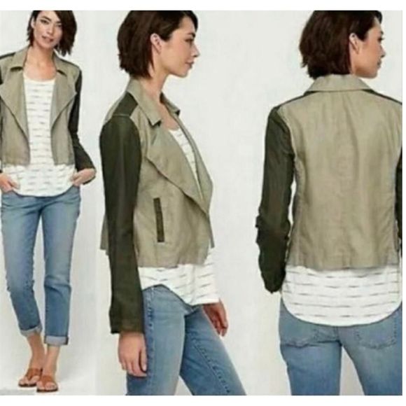 Eileen Fisher Jackets & Blazers - EILEEN FISHER ORGANIC LINEN MOTO JACKET SZ S